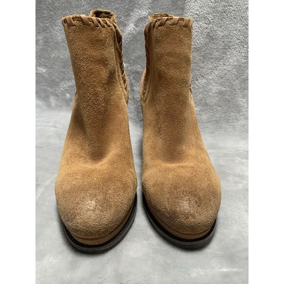 Ariat Women's Belle Wedge Bootie 8.5B Sand Tan Suede Western Chic Cowgirl Soho - Picture 5 of 16